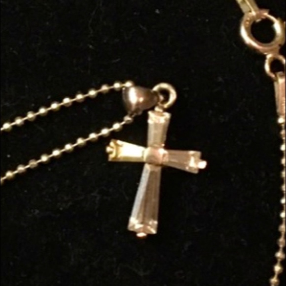 Crystal 925 SS cross pendant